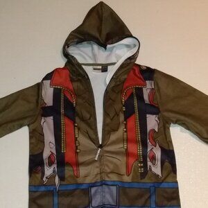 Fortnite hoodie dire wolf mesh over face long sleeve zipper front jacket
